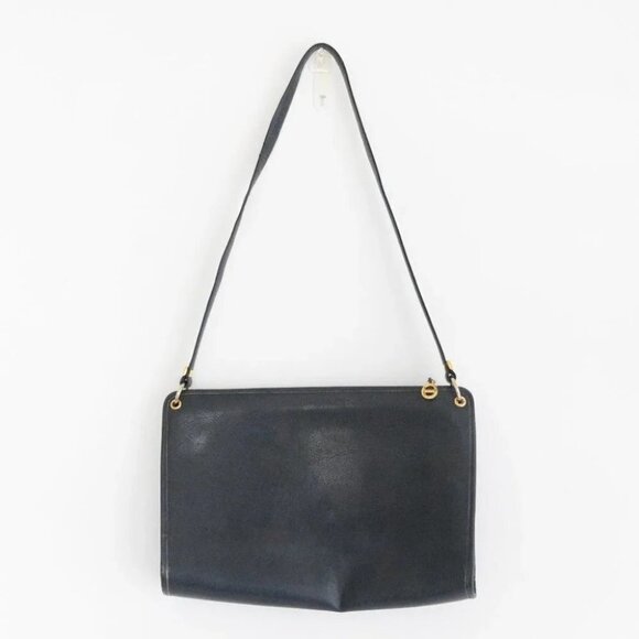 Vintage Christian Dior Navy 1960's Shoulder Bag 100% Leather Purse - Picture 2 of 11